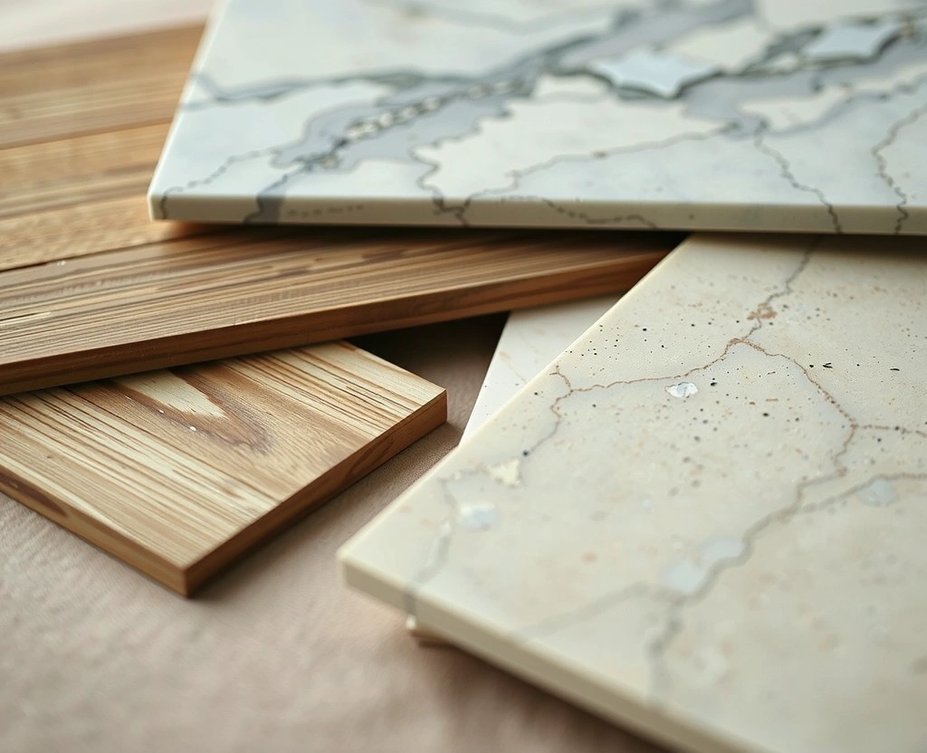 Muestrario de materiales en oficina